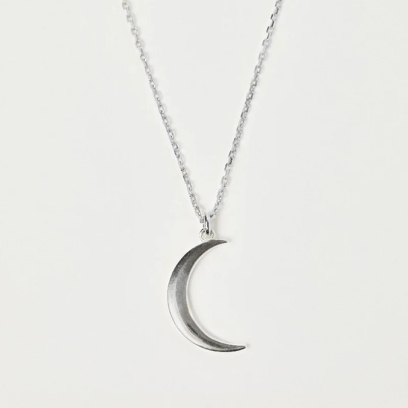 handcrafted gemstone pendant New Moon Necklace