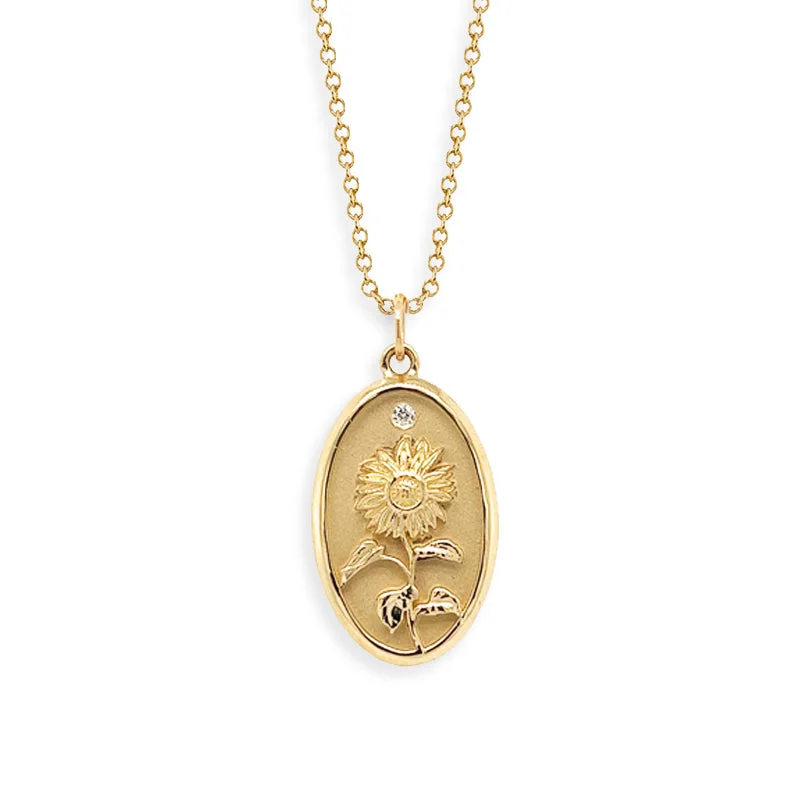 large vintage statement necklace SUNFLOWER CHARM