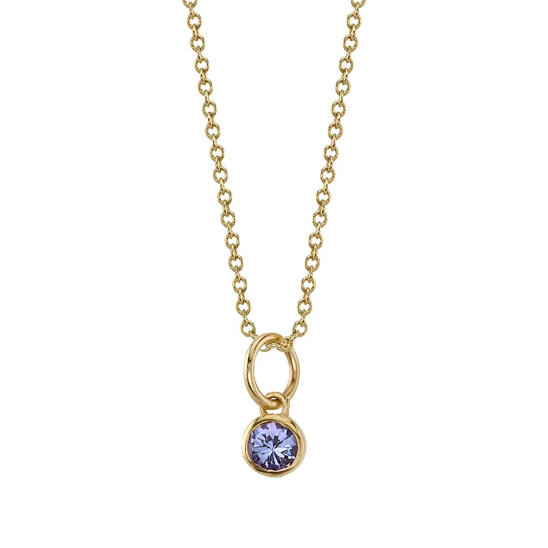 vintage-inspired moonstone necklace TANZANITE BIRTHSTONE CHARM