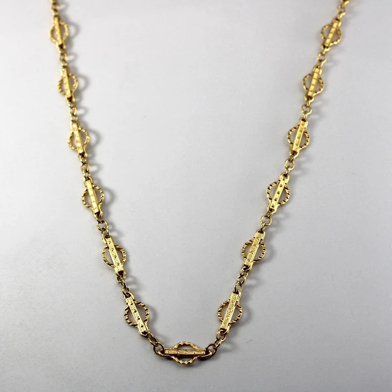 boho gold leaf ring Textured Bar and Ring Yellow Gold Chain | 30"|