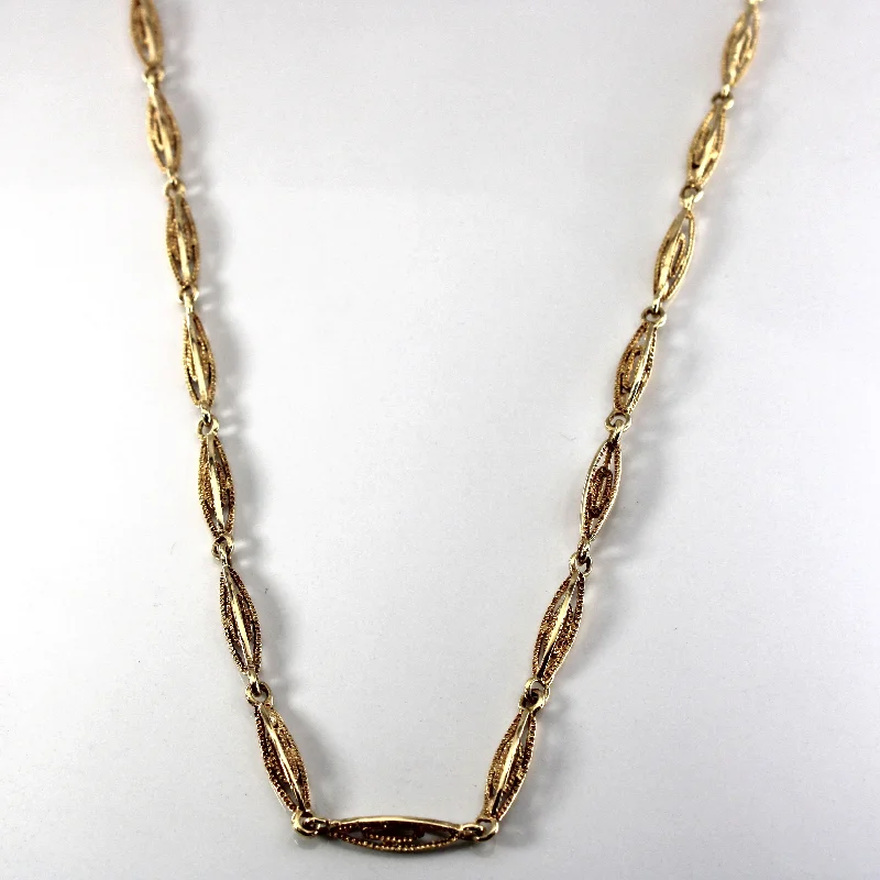 classic wedding set with diamonds Textured Linked Yellow Gold Chain | 24"|