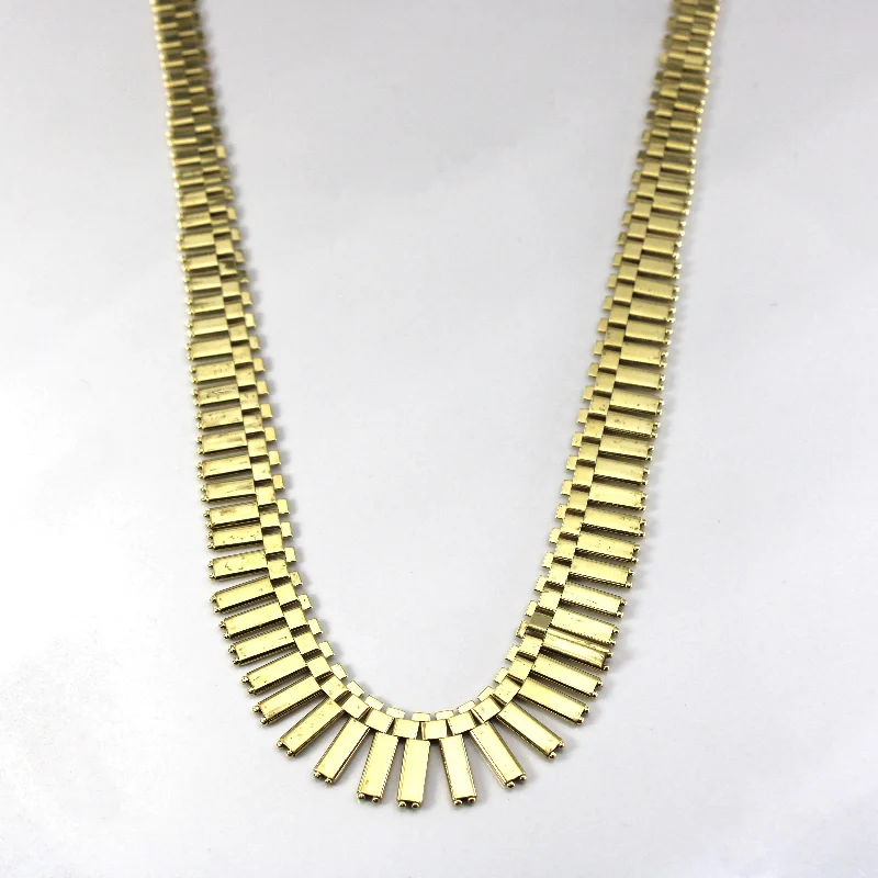 handcrafted turquoise necklace Textured Yellow Gold Necklace | 17"|