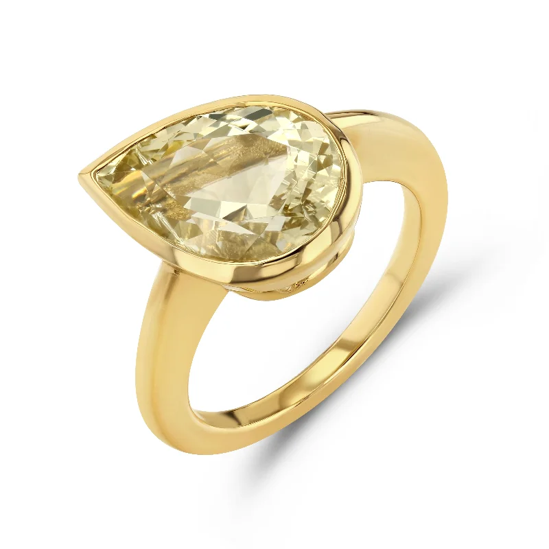 Tilted Citrine Ring