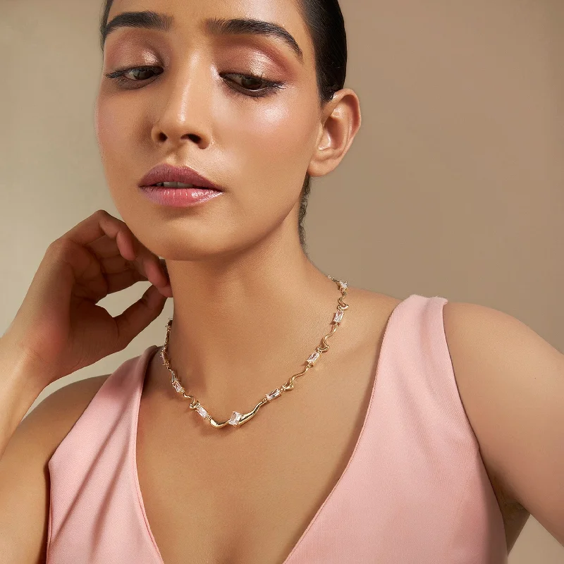thin gold wire earrings Trendy Necklace 168318