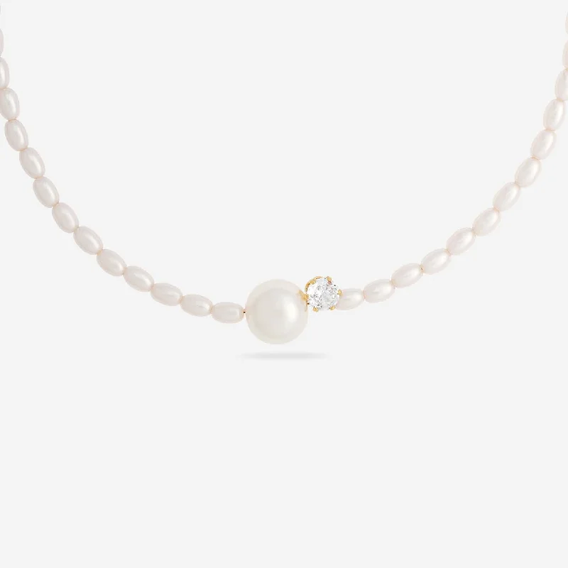 classic diamond solitaire earrings Trendy Pearl Necklace 174268