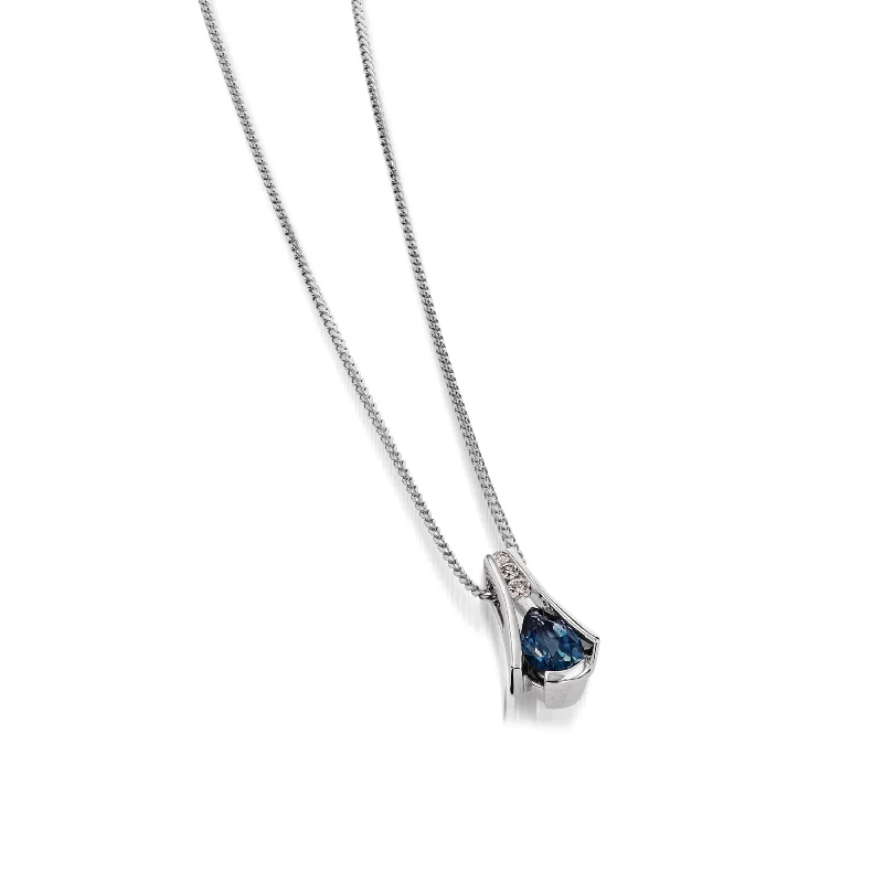 Celtic knot wedding band Venture Small Gemstone Pendant Necklace with Diamonds