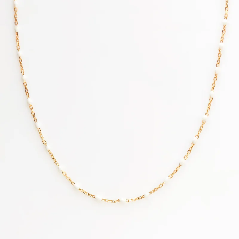 simple snake chain necklace Dainty Enamel Bead Necklace