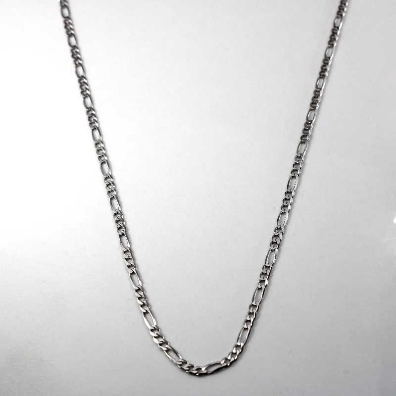 handmade braided hemp bracelet White Gold Figaro Link Chain | 24"|