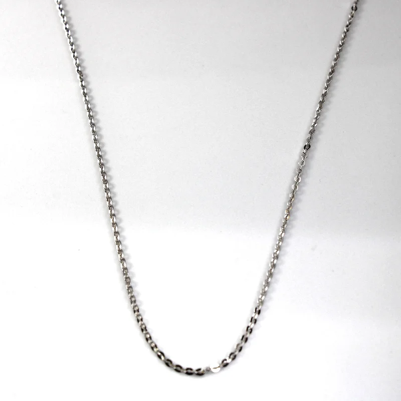 celestial star cluster earrings 18k White Gold Rolo Chain | 16"|