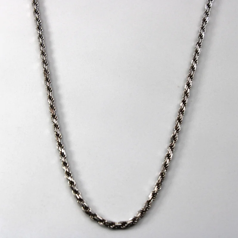 custom nameplate bracelet silver 14k White Gold Rope Chain | 20"|