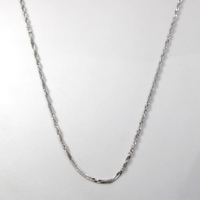 rose gold infinity bracelet 14k White Gold Singapore Chain | 20"|