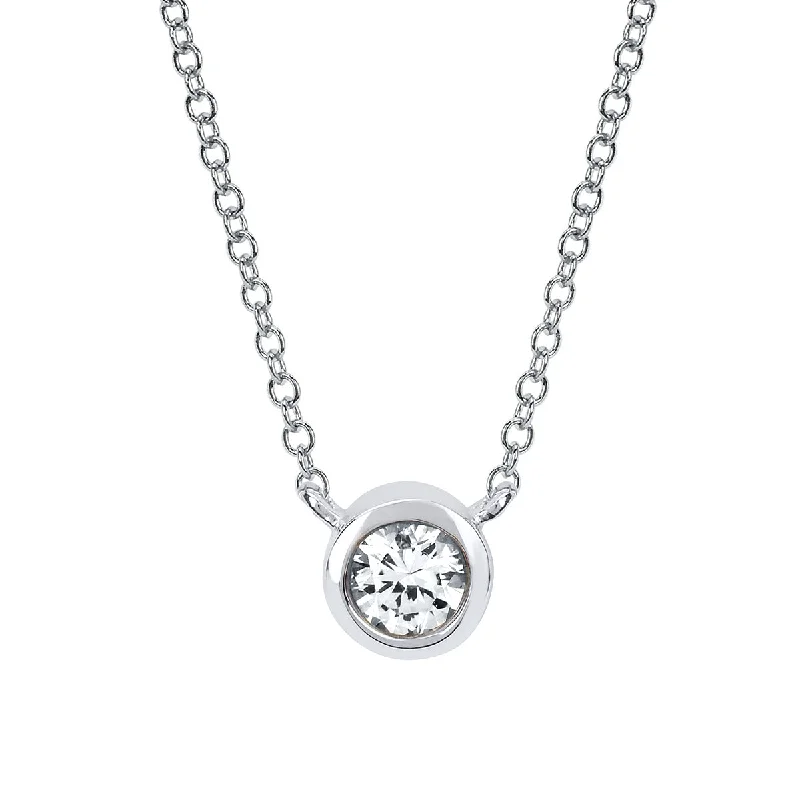 minimalist moonstone bracelet White Sapphire Bezel Set Pendant