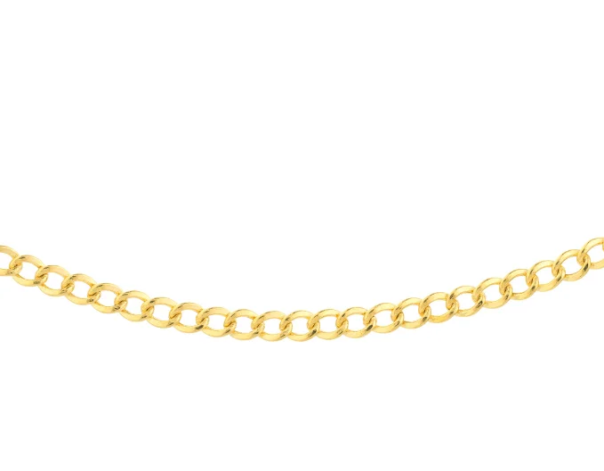 14K Yellow Gold Curb Adjustable Choker Necklace