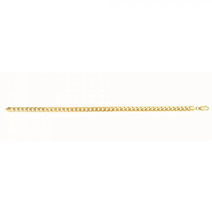 Yellow 14K Gold 4.5mm Semi-Solid Miami Cuban Chain