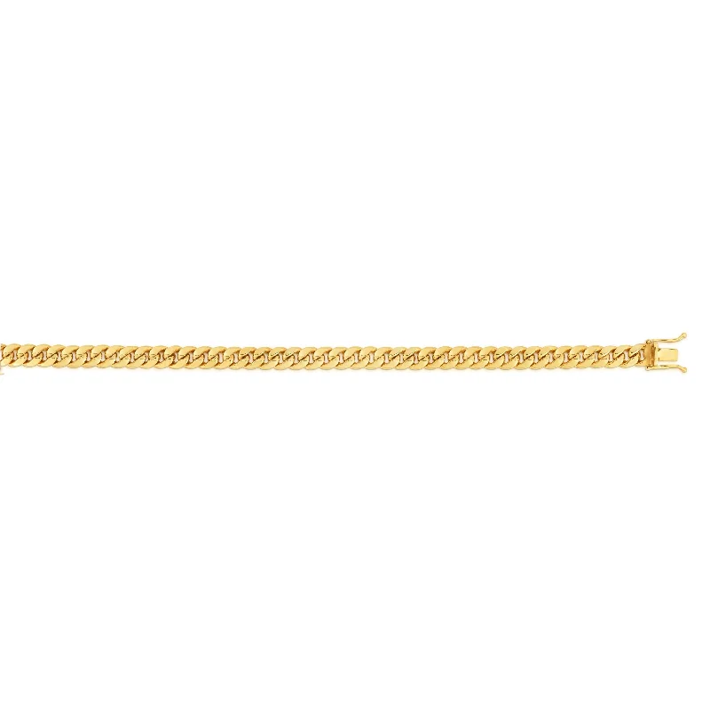 Yellow 14K Gold 4.5mm Semi-Solid Miami Cuban Chain