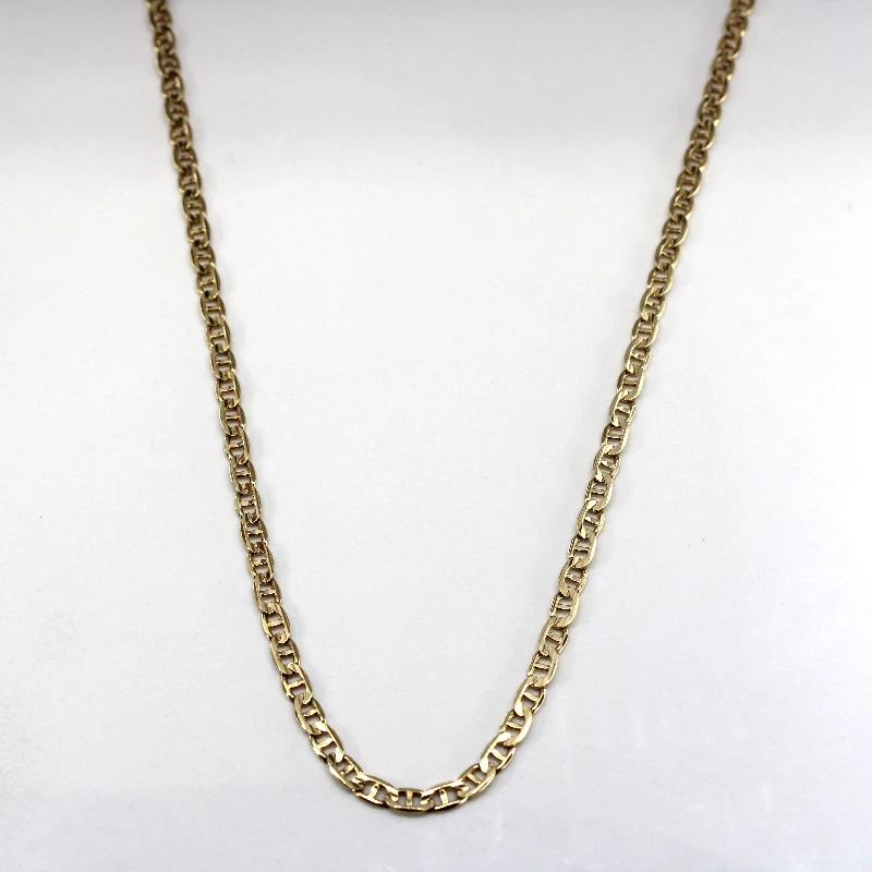 personalized silver cuff bracelet Yellow Gold Anchor Chain | 19"|