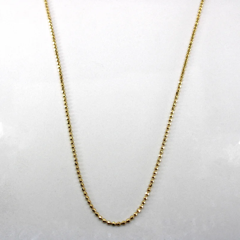 dainty gold chain ring Yellow Gold Beaded Chain | 16"|