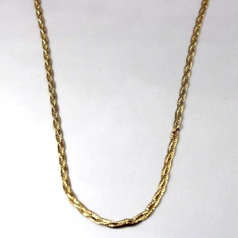 emerald-cut ruby eternity ring 10k Yellow Gold Braided Chain | 19"|