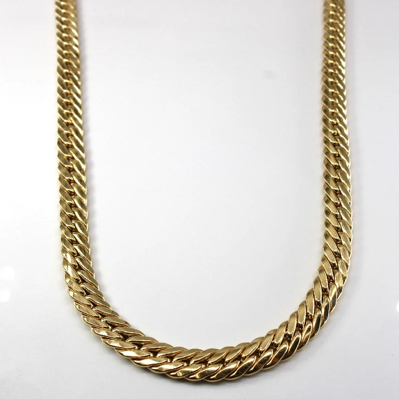 custom zodiac sign ring Yellow Gold Herringbone Chain | 17"|