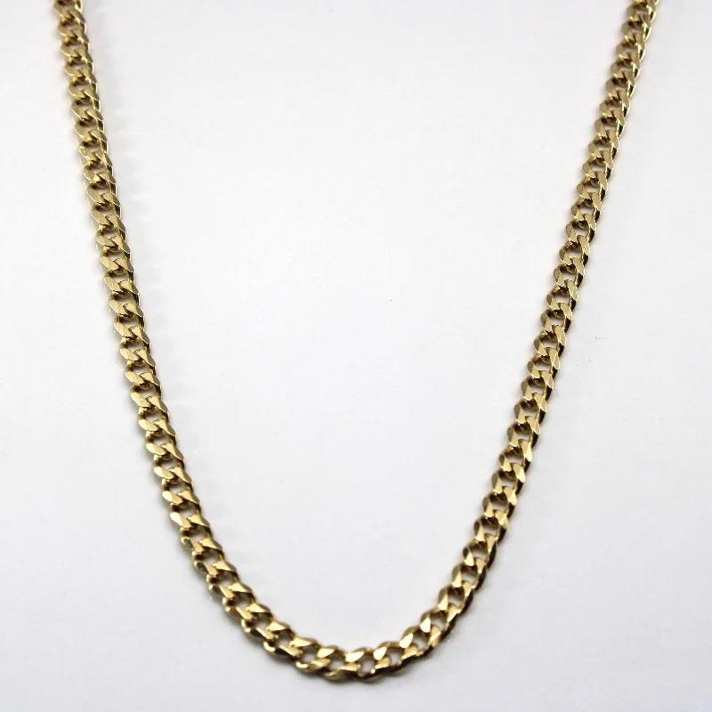 personalized hand-stamped bar ring 10k Yellow Gold Curb Link Chain | 24"|