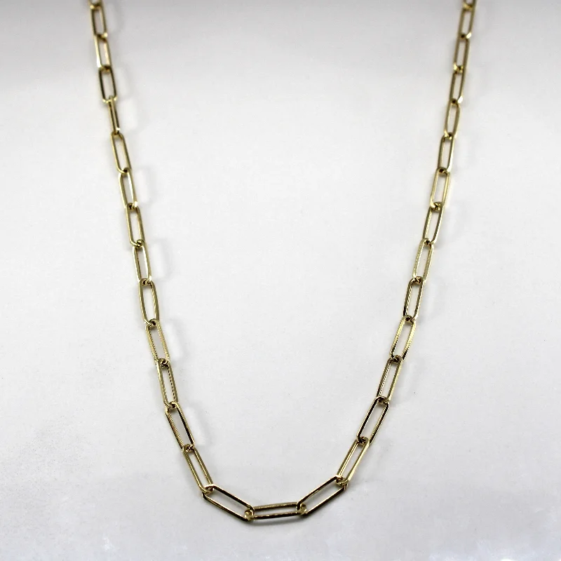 vintage flower brooch pin Yellow Gold Elongated Cable Chain | 18"|