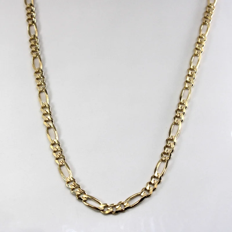 minimalist horseshoe necklace gold 10k Yellow Gold Figaro Link Chain | 22"|