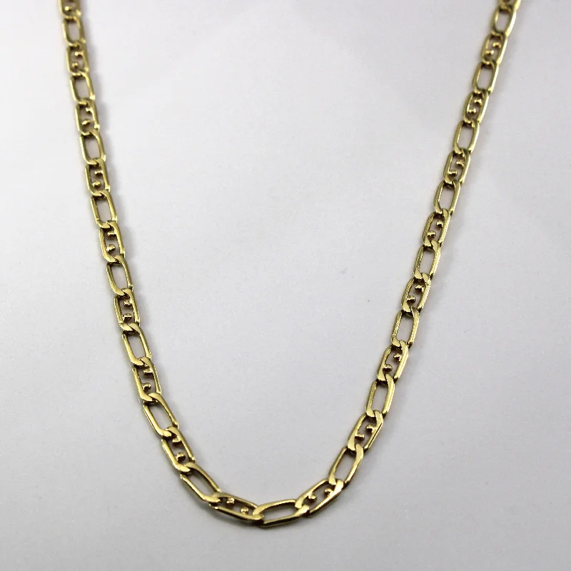 gold mesh bangle bracelet 18k Yellow Gold Figaro Link Chain | 22"|
