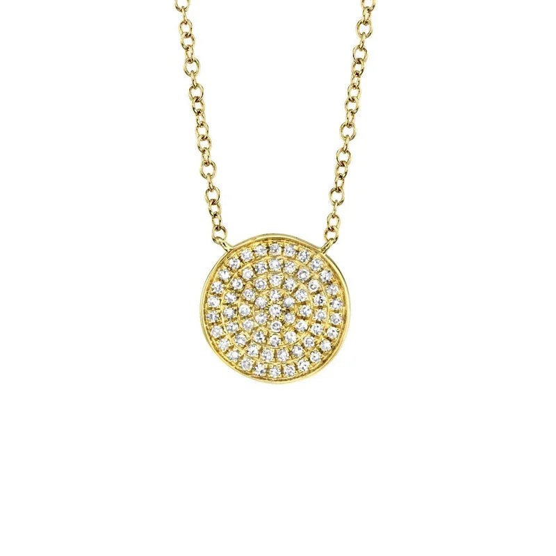 vintage crystal chandelier earrings Yellow Gold Pave-Set Circle Pendant