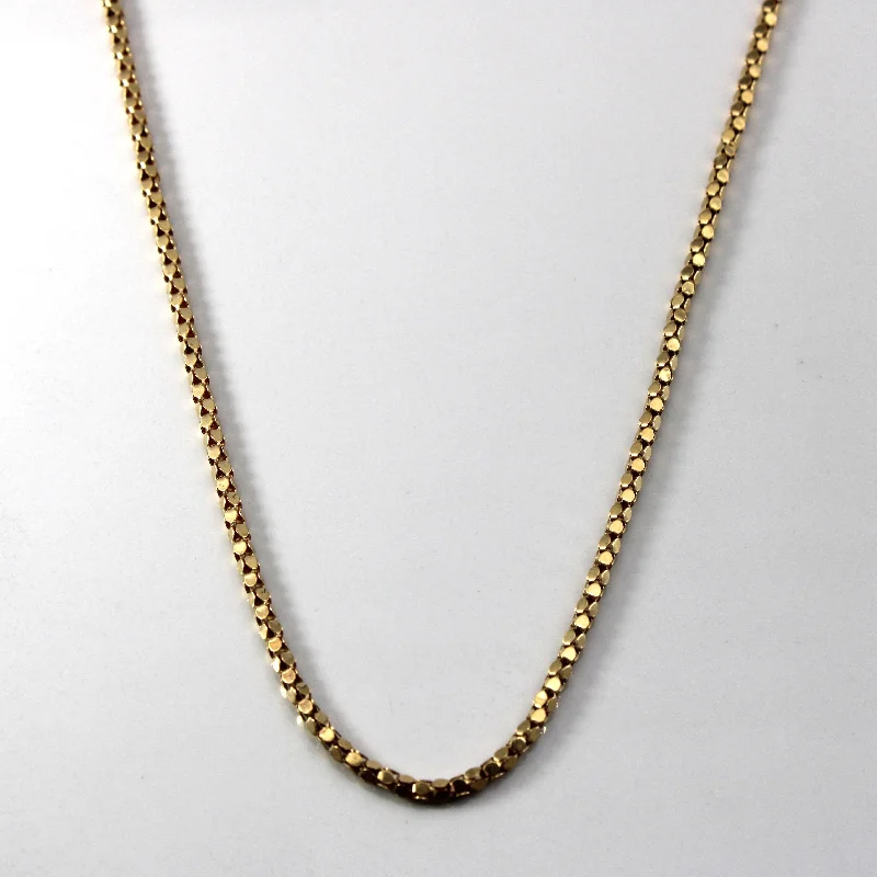 hammered sterling silver band 18k Yellow Gold Popcorn Chain | 20"|