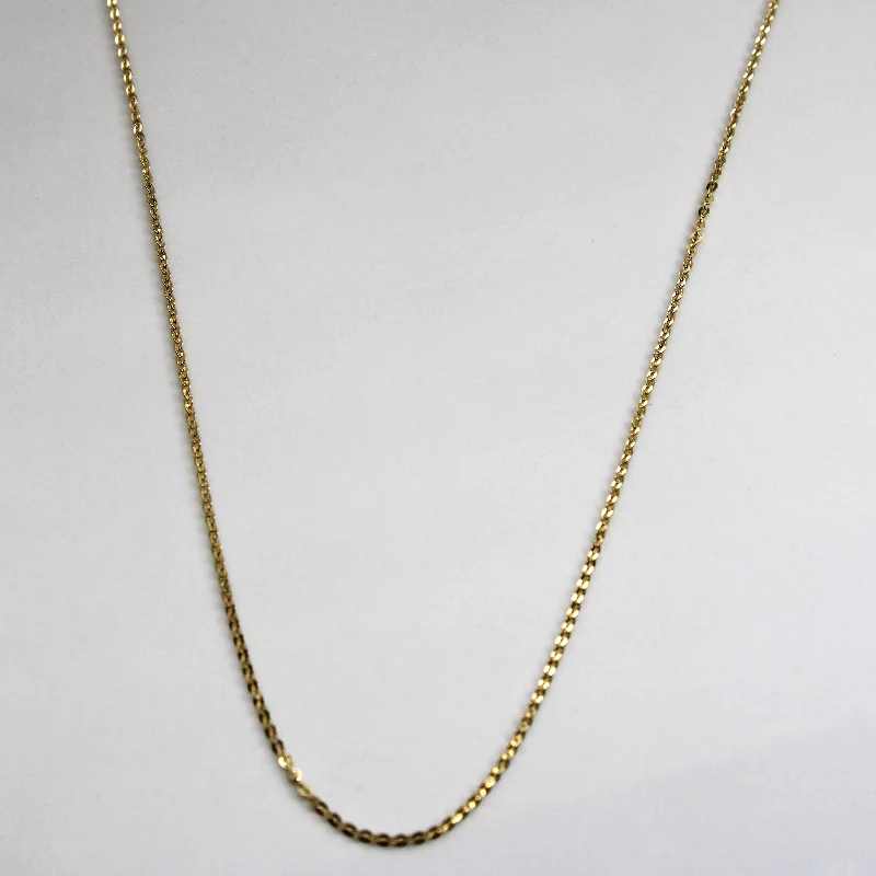 minimalist stacking rings set 14k Yellow Gold Rolo Link Chain | 16"|