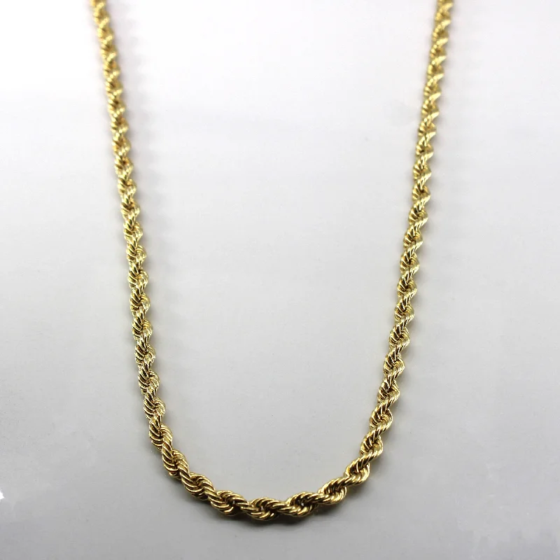 natural crystal pendant necklace Yellow Gold Rope Chain | 24"|