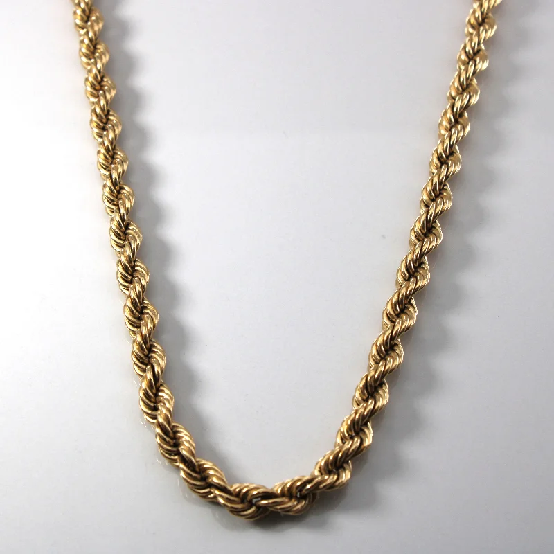 oval cut engagement ring platinum 10k Yellow Gold Rope Chain | 24"|