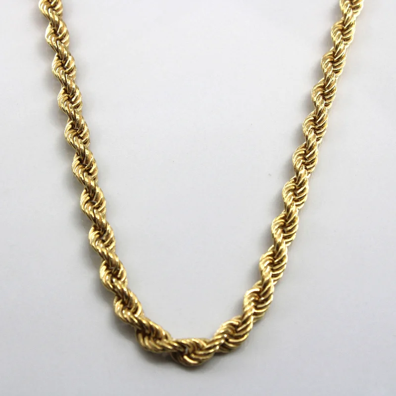 sapphire engagement ring halo 9k Yellow Gold Rope Chain | 24"|