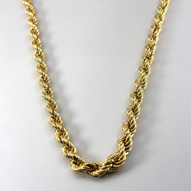real ruby pendant necklace 18k Yellow Gold Rope Chain Necklace | 20"|