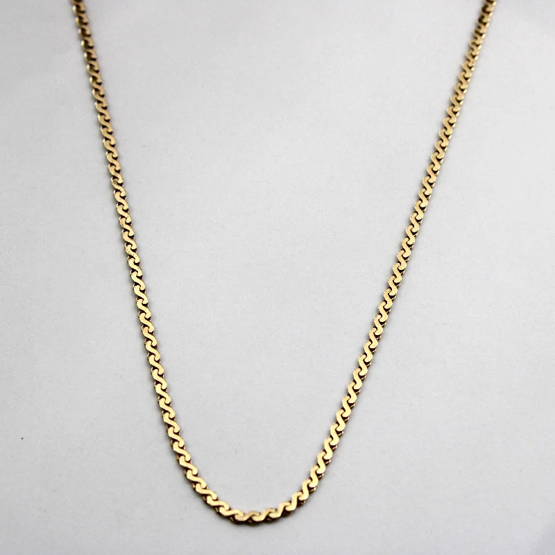 cubic zirconia tennis necklace 10k Yellow Gold S Link Chain | 20"|