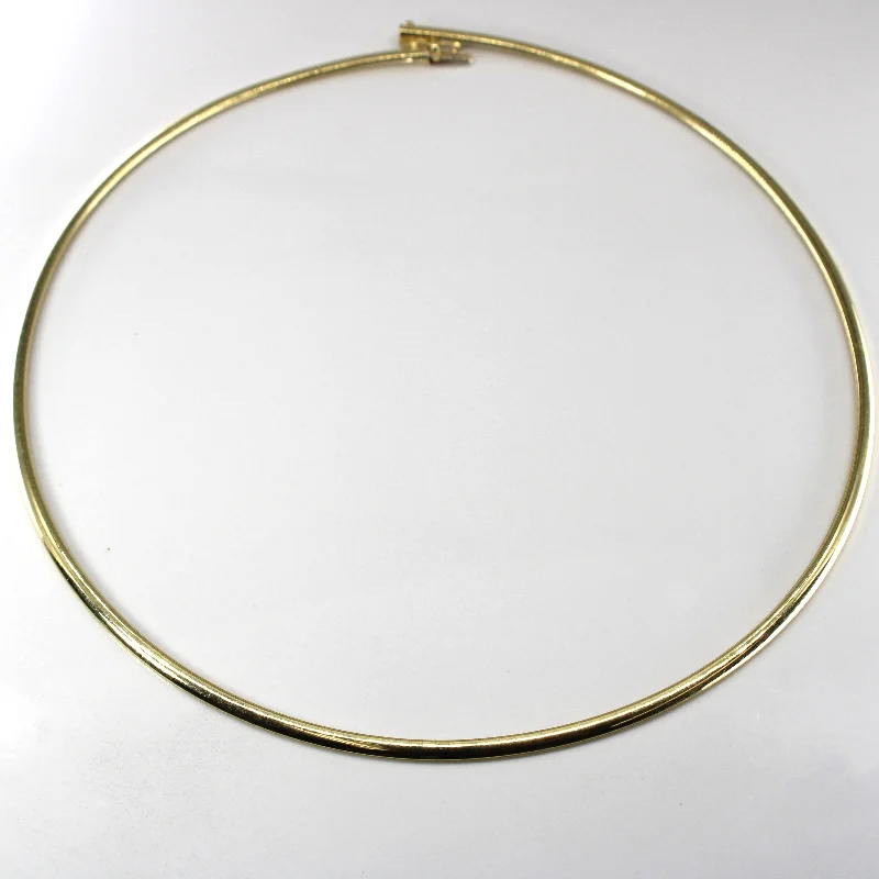 aquamarine and diamond wedding ring Yellow Gold Omega Necklace | 19"|