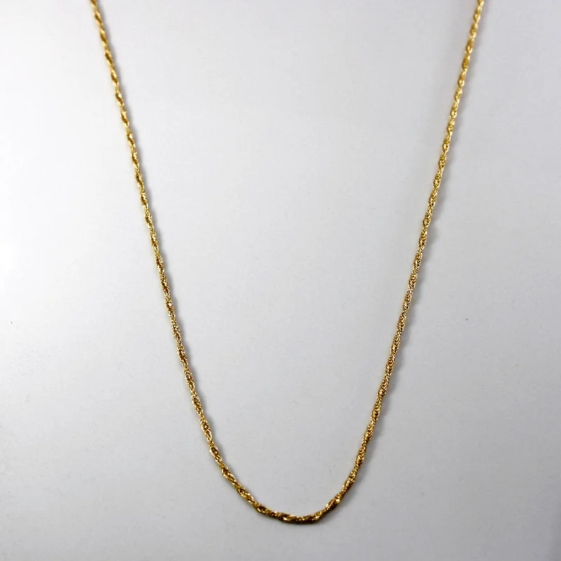 handmade braided anklet Yellow Gold Twisted Wheat Chain | 24"|