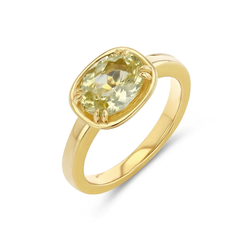 Yellow Sapphire Basket Ring