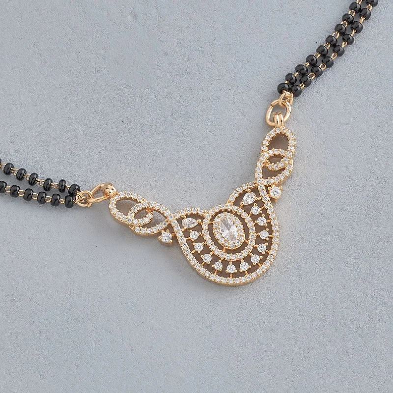 unique square diamond ring Zircon Mangalsutra 157994