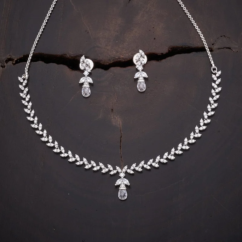 chunky silver hoop earrings Zircon Necklace 151381