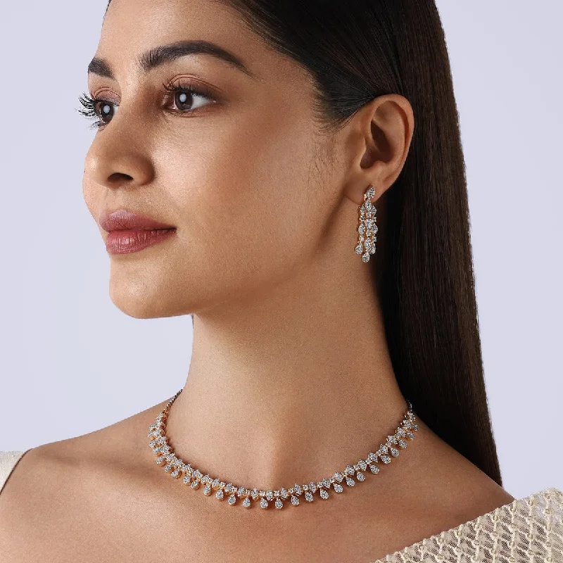 rose gold bezel ring Zircon Necklace 157326