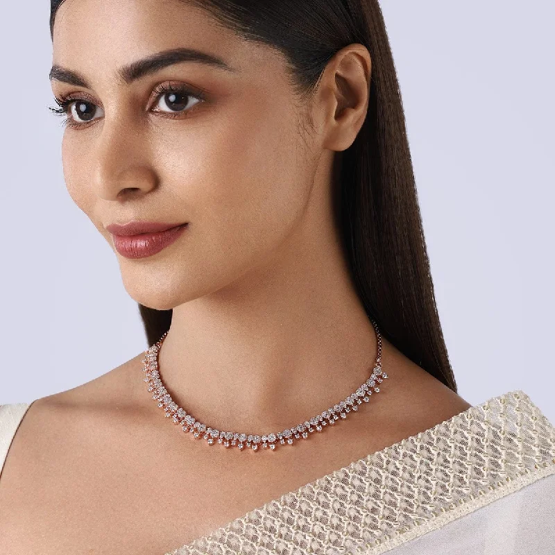 minimalist crystal quartz ring Zircon Necklace 158004