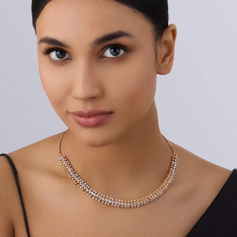 minimalist gold square earrings Zircon Necklace 158443