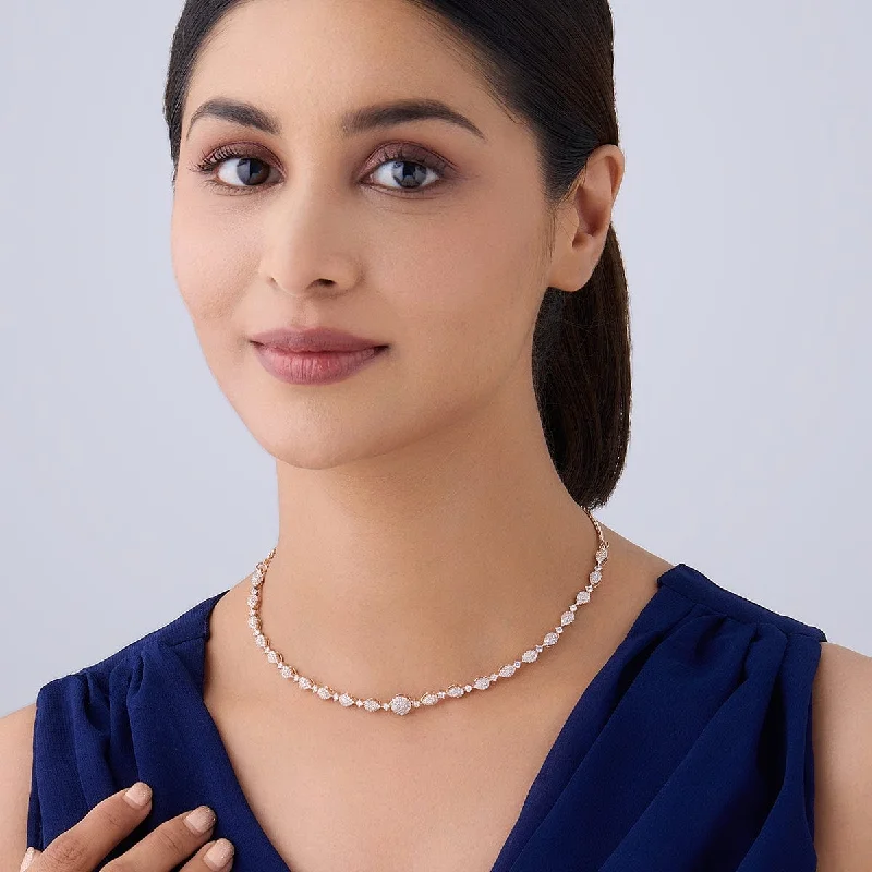 rose gold feather earrings Zircon Necklace 160295