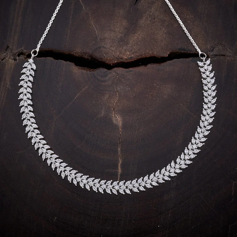 gold-plated figaro chain Zircon Necklace 160626
