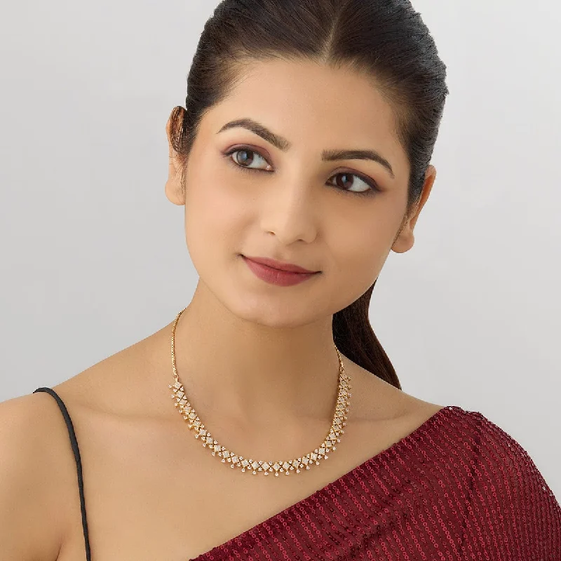 handmade silk thread earrings Zircon Necklace 161786