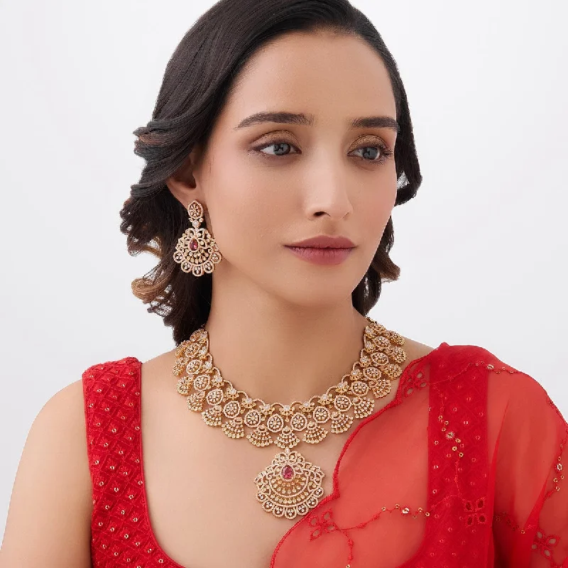 gold mesh bangle bracelet Zircon Necklace 163780