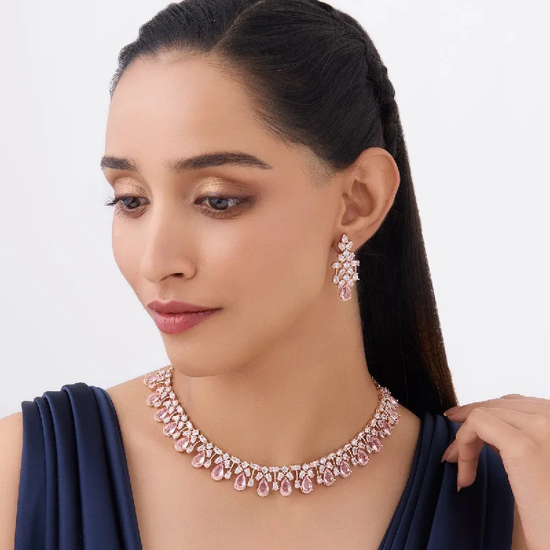 modern geometric drop earrings Zircon Necklace 163803