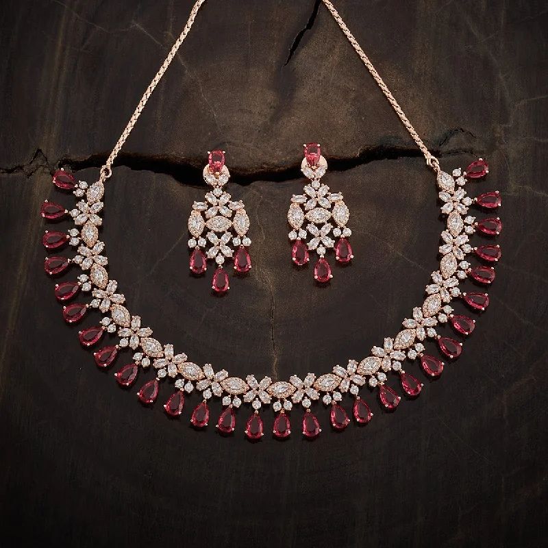 dainty gemstone chain bracelet Zircon Necklace 163832