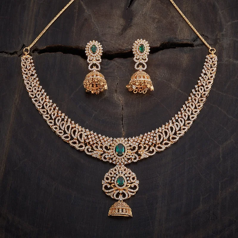 simple crescent moon ring Zircon Necklace 167845